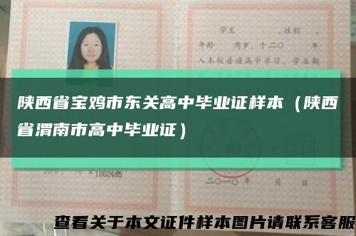 陕西省宝鸡市东关高中毕业证样本（陕西省渭南市高中毕业证）缩略图