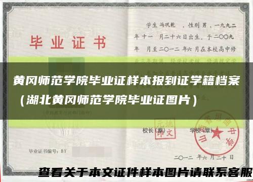 黄冈师范学院毕业证样本报到证学籍档案（湖北黄冈师范学院毕业证图片）缩略图