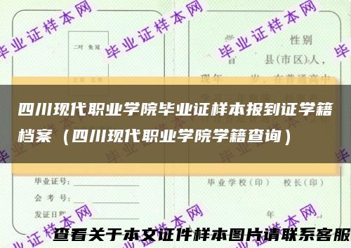 四川现代职业学院毕业证样本报到证学籍档案（四川现代职业学院学籍查询）缩略图