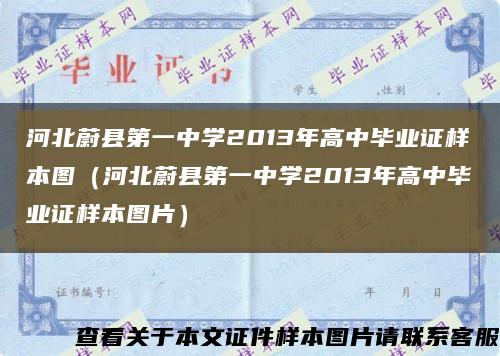 河北蔚县第一中学2013年高中毕业证样本图（河北蔚县第一中学2013年高中毕业证样本图片）缩略图