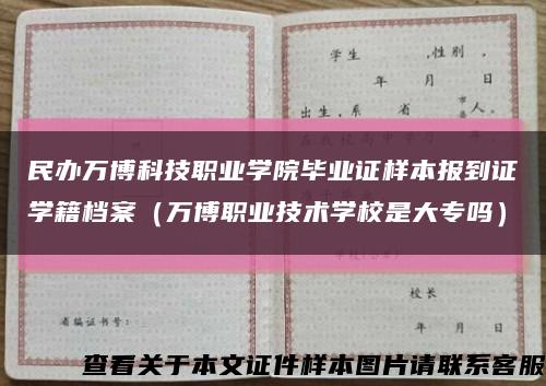 民办万博科技职业学院毕业证样本报到证学籍档案（万博职业技术学校是大专吗）缩略图