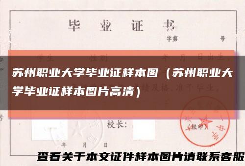 苏州职业大学毕业证样本图（苏州职业大学毕业证样本图片高清）缩略图