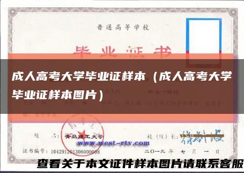 成人高考大学毕业证样本（成人高考大学毕业证样本图片）缩略图