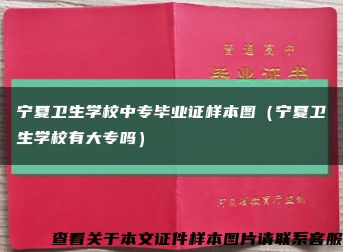 宁夏卫生学校中专毕业证样本图（宁夏卫生学校有大专吗）缩略图