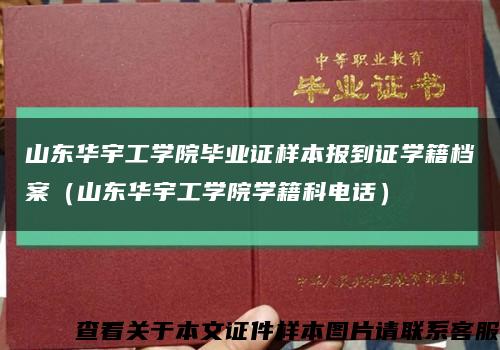 山东华宇工学院毕业证样本报到证学籍档案（山东华宇工学院学籍科电话）缩略图