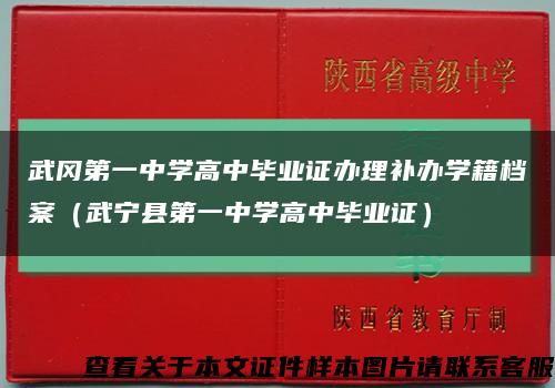 武冈第一中学高中毕业证办理补办学籍档案（武宁县第一中学高中毕业证）缩略图