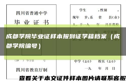 成都学院毕业证样本报到证学籍档案（成都学院编号）缩略图