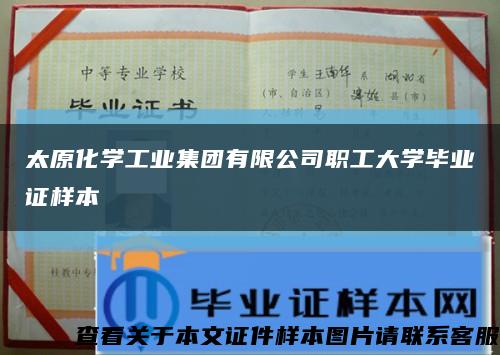 太原化学工业集团有限公司职工大学毕业证样本缩略图