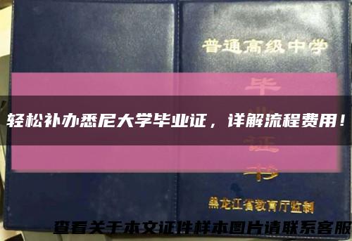 轻松补办悉尼大学毕业证，详解流程费用！缩略图