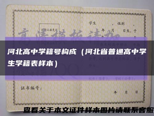 河北高中学籍号构成（河北省普通高中学生学籍表样本）缩略图