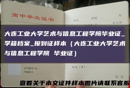 大连工业大学艺术与信息工程学院毕业证_学籍档案_报到证样本（大连工业大学艺术与信息工程学院 毕业证）缩略图