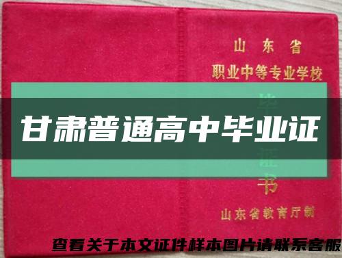 甘肃普通高中毕业证缩略图