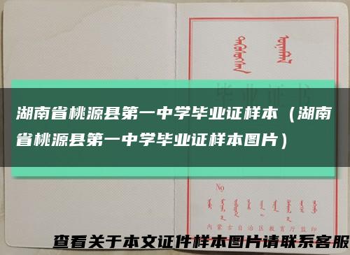 湖南省桃源县第一中学毕业证样本（湖南省桃源县第一中学毕业证样本图片）缩略图