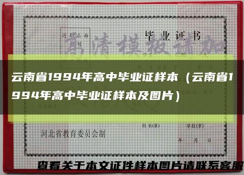 云南省1994年高中毕业证样本（云南省1994年高中毕业证样本及图片）缩略图