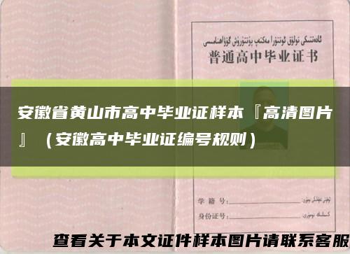 安徽省黄山市高中毕业证样本『高清图片』（安徽高中毕业证编号规则）缩略图