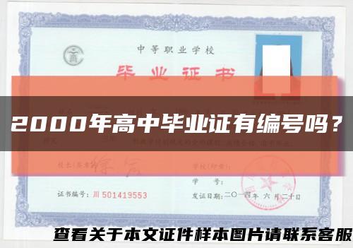 2000年高中毕业证有编号吗？缩略图