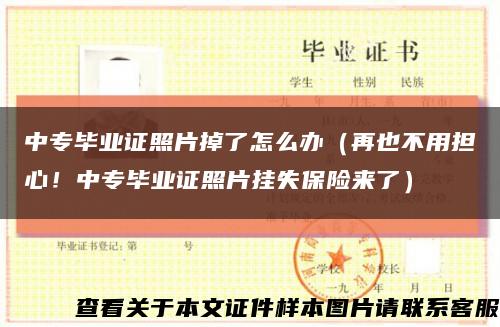 中专毕业证照片掉了怎么办（再也不用担心！中专毕业证照片挂失保险来了）缩略图