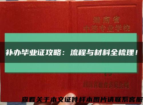 补办毕业证攻略：流程与材料全梳理！缩略图