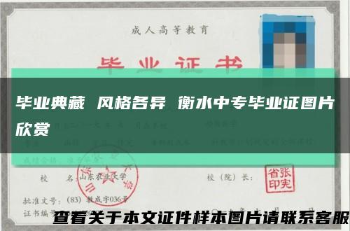 毕业典藏 风格各异 衡水中专毕业证图片欣赏缩略图