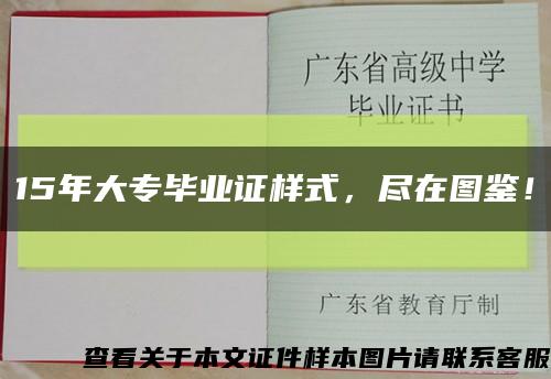 15年大专毕业证样式，尽在图鉴！缩略图