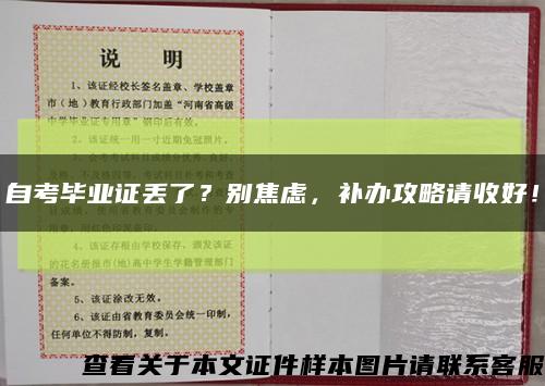 自考毕业证丢了？别焦虑，补办攻略请收好！缩略图