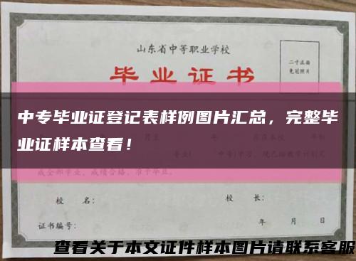 中专毕业证登记表样例图片汇总，完整毕业证样本查看！缩略图