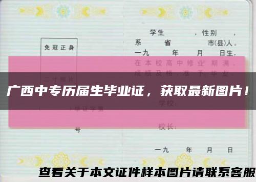 广西中专历届生毕业证，获取最新图片！缩略图