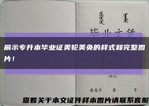 展示专升本毕业证美轮美奂的样式和完整图片！缩略图