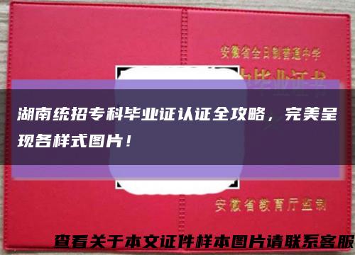 湖南统招专科毕业证认证全攻略，完美呈现各样式图片！缩略图