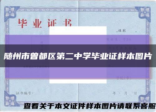 随州市曾都区第二中学毕业证样本图片缩略图