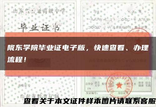 陇东学院毕业证电子版，快速查看、办理流程！缩略图