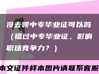 没去领中专毕业证可以吗（错过中专毕业证，影响职场竞争力？）缩略图