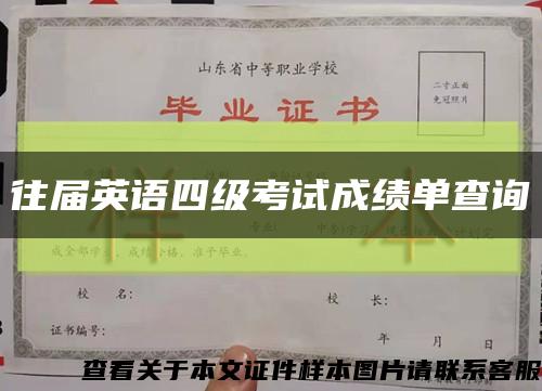 往届英语四级考试成绩单查询缩略图