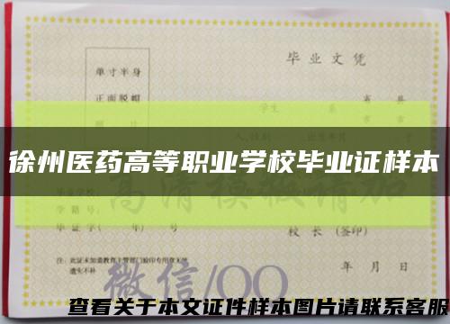 徐州医药高等职业学校毕业证样本缩略图