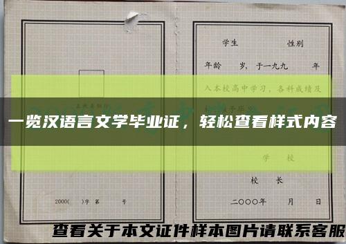 一览汉语言文学毕业证，轻松查看样式内容缩略图