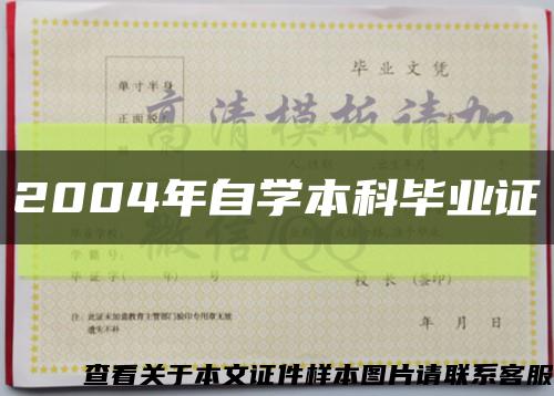 2004年自学本科毕业证缩略图