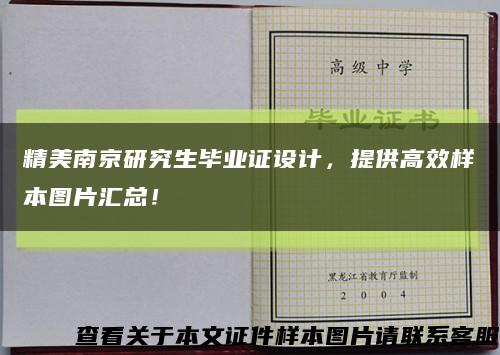 精美南京研究生毕业证设计，提供高效样本图片汇总！缩略图