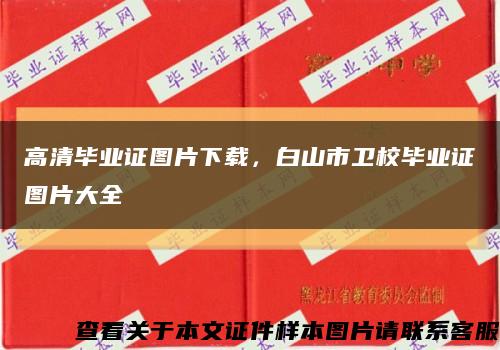 高清毕业证图片下载，白山市卫校毕业证图片大全缩略图