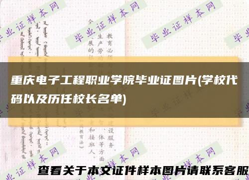 重庆电子工程职业学院毕业证图片(学校代码以及历任校长名单)缩略图