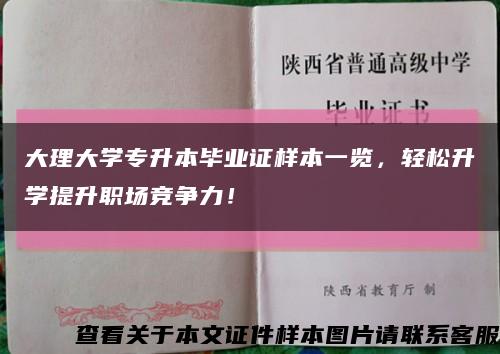 大理大学专升本毕业证样本一览，轻松升学提升职场竞争力！缩略图