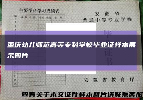 重庆幼儿师范高等专科学校毕业证样本展示图片缩略图