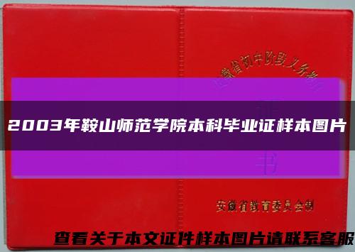 2003年鞍山师范学院本科毕业证样本图片缩略图