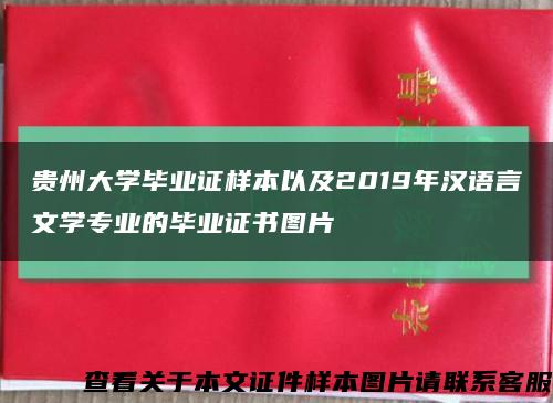 贵州大学毕业证样本以及2019年汉语言文学专业的毕业证书图片缩略图