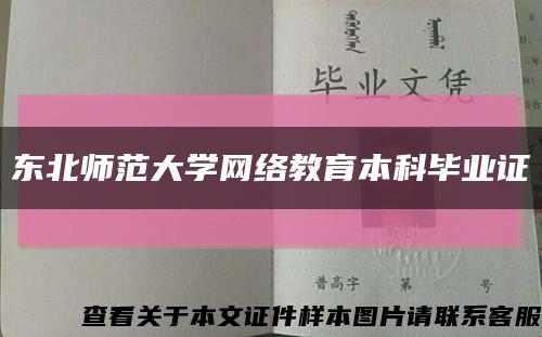 东北师范大学网络教育本科毕业证缩略图