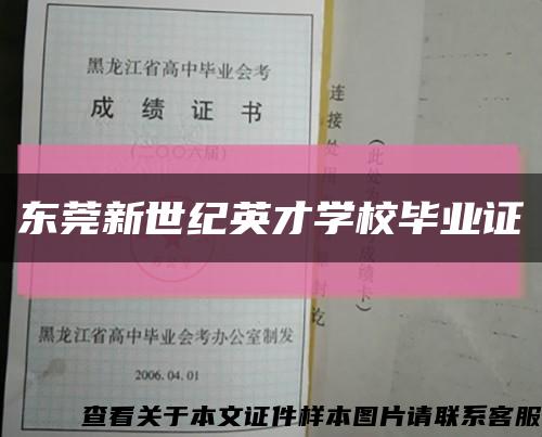 东莞新世纪英才学校毕业证缩略图