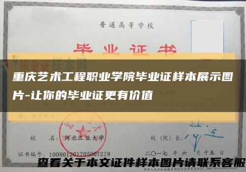 重庆艺术工程职业学院毕业证样本展示图片-让你的毕业证更有价值缩略图