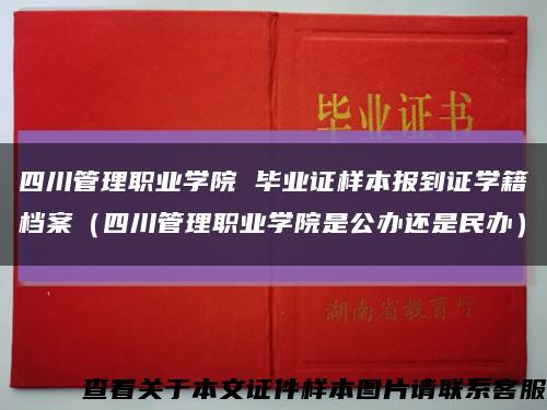 四川管理职业学院 毕业证样本报到证学籍档案（四川管理职业学院是公办还是民办）缩略图