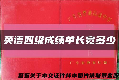 英语四级成绩单长宽多少缩略图