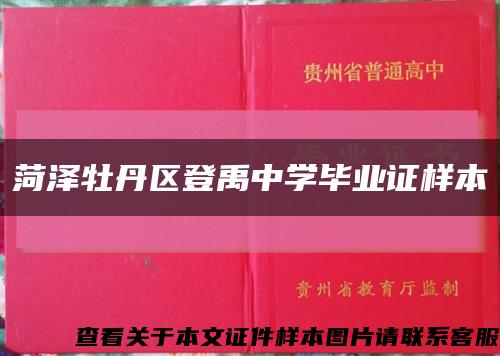 菏泽牡丹区登禹中学毕业证样本缩略图