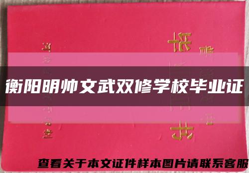 衡阳明帅文武双修学校毕业证缩略图